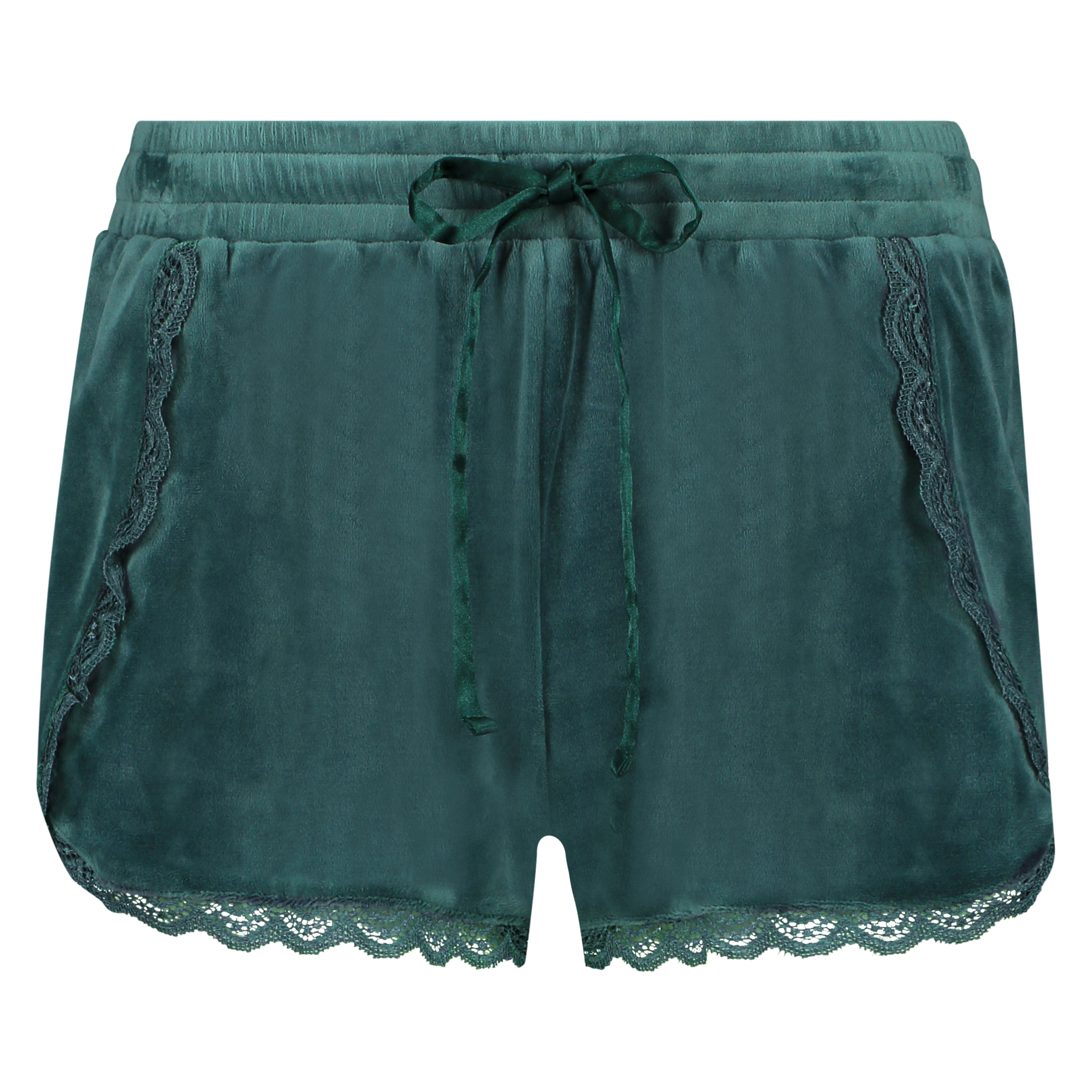 Velvet Lace Shorts, Green, main
