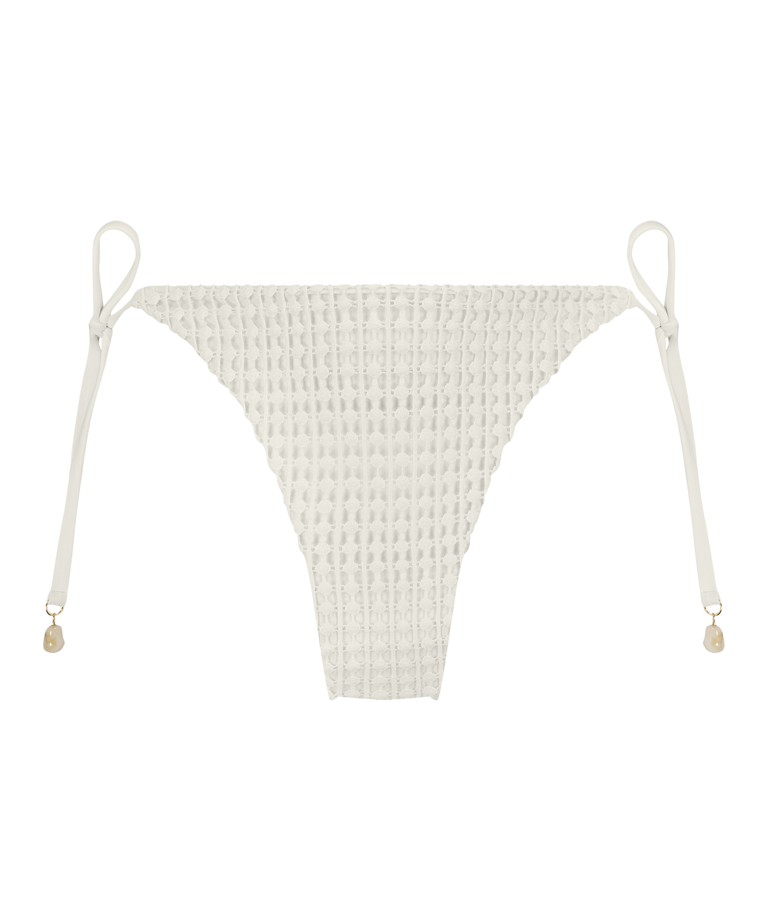 Maui Crochet Cheeky Tanga Bikini Bottoms, White