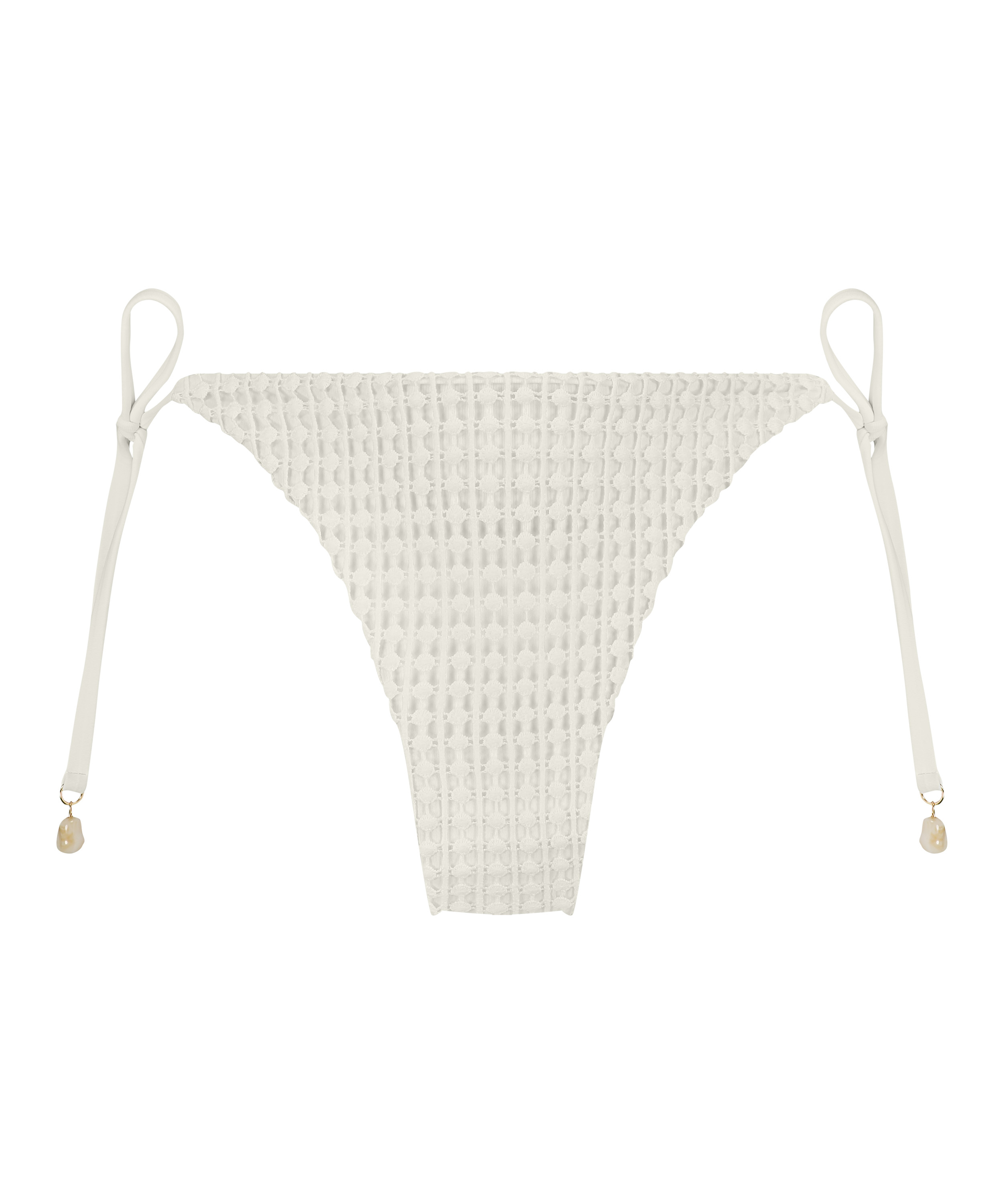 Maui Crochet Cheeky Tanga Bikini Bottoms, White, main
