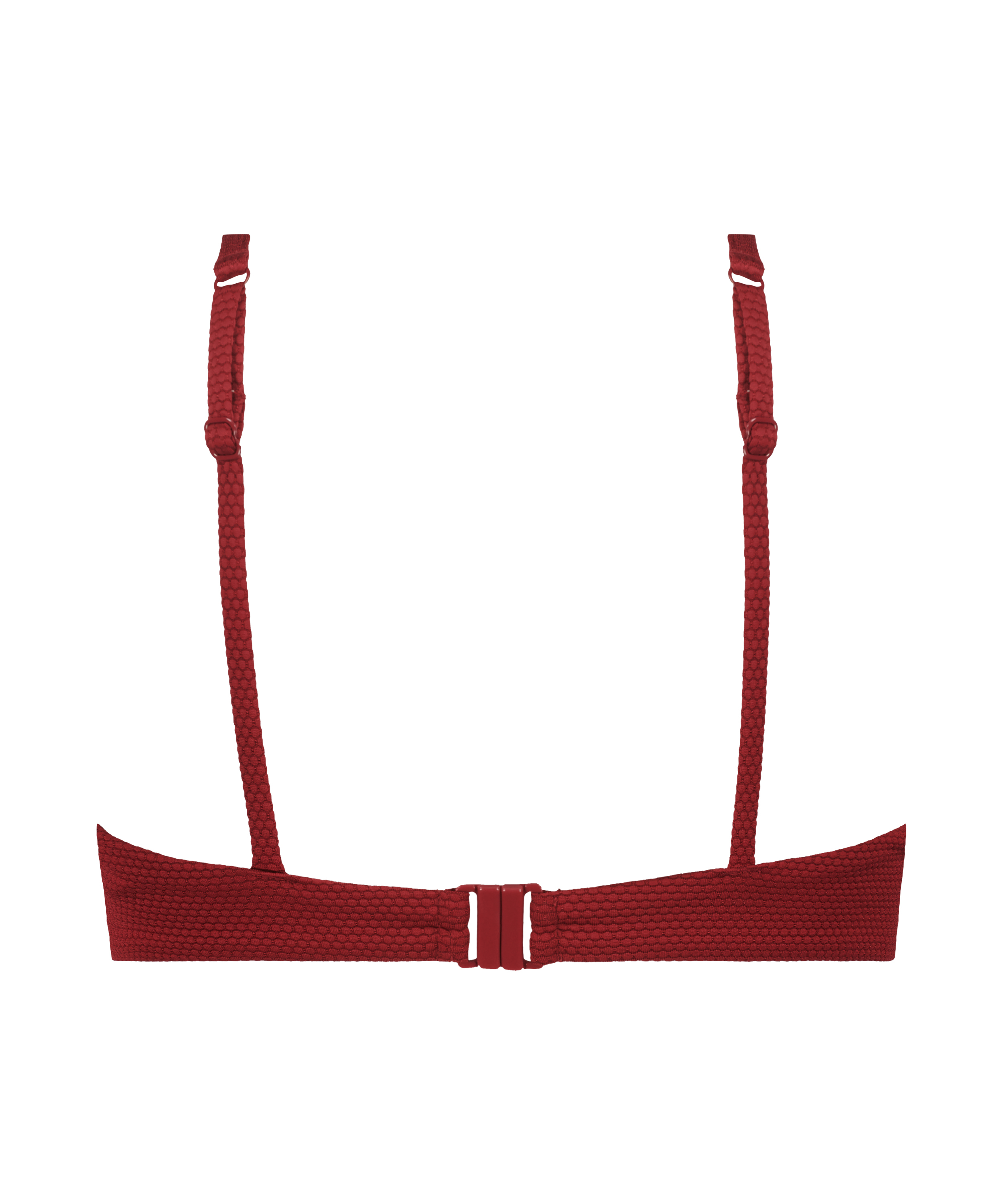 Scallop Non-Padded Underwired Bikini Top, Red, main