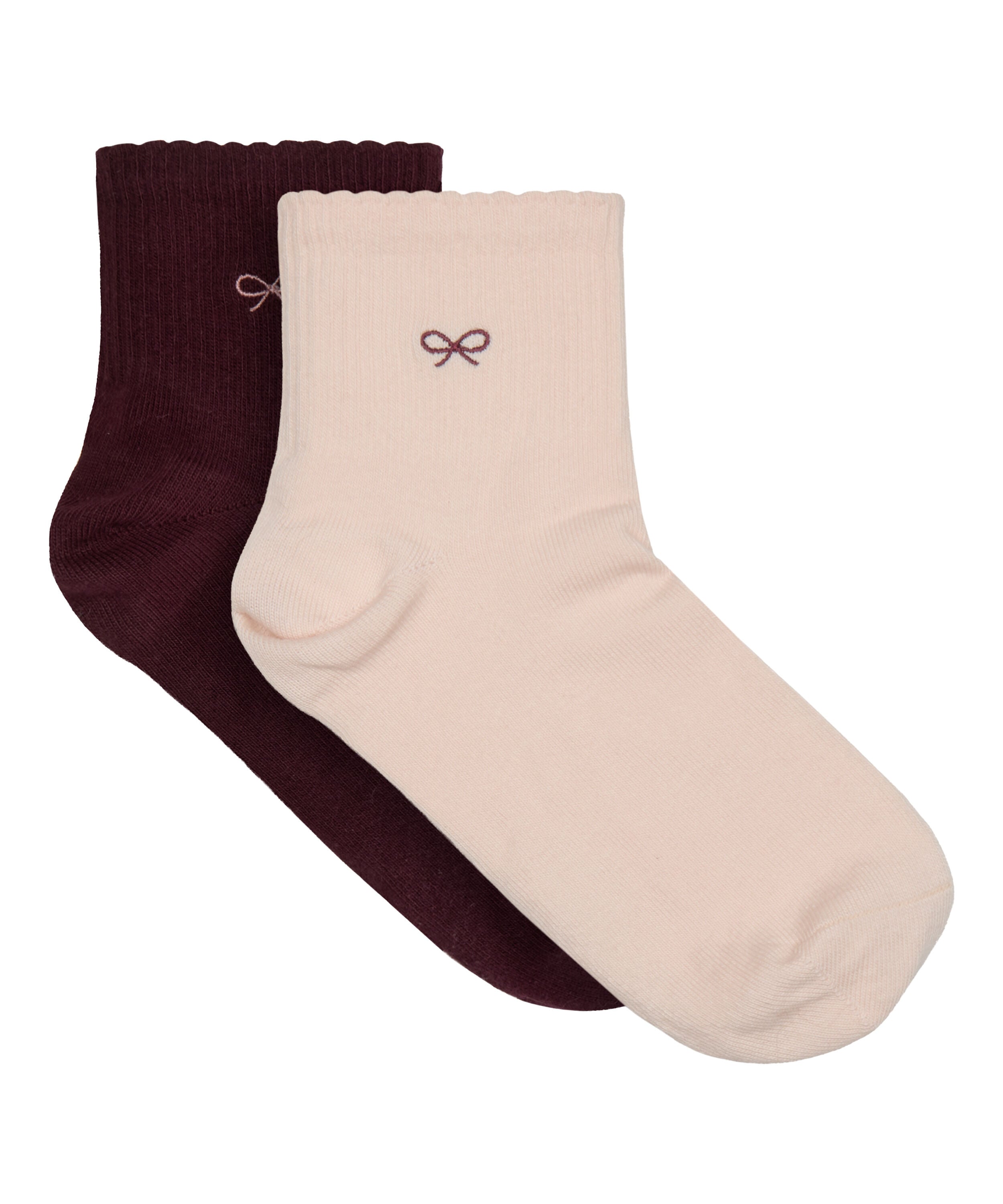 2 Pair Cotton Half Crew Socks