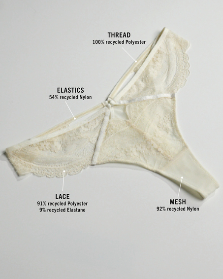 Wies High Leg Thong, White