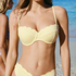 Scallop Padded Strapless Underwired Bikini Top Cup E +, Yellow