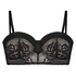 Eden Padded Underwired Longline Strapless Bra, Black