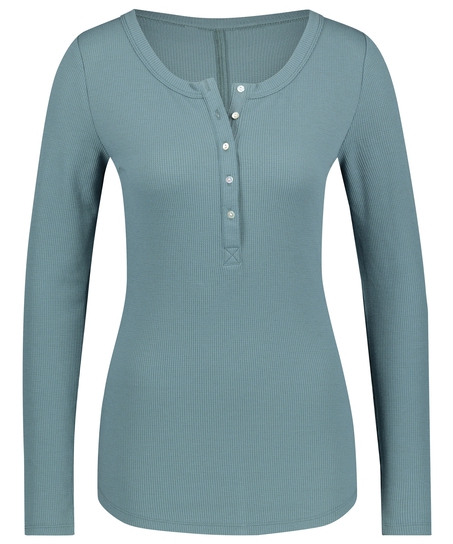 Long-Sleeved Pyjama Top, Blue