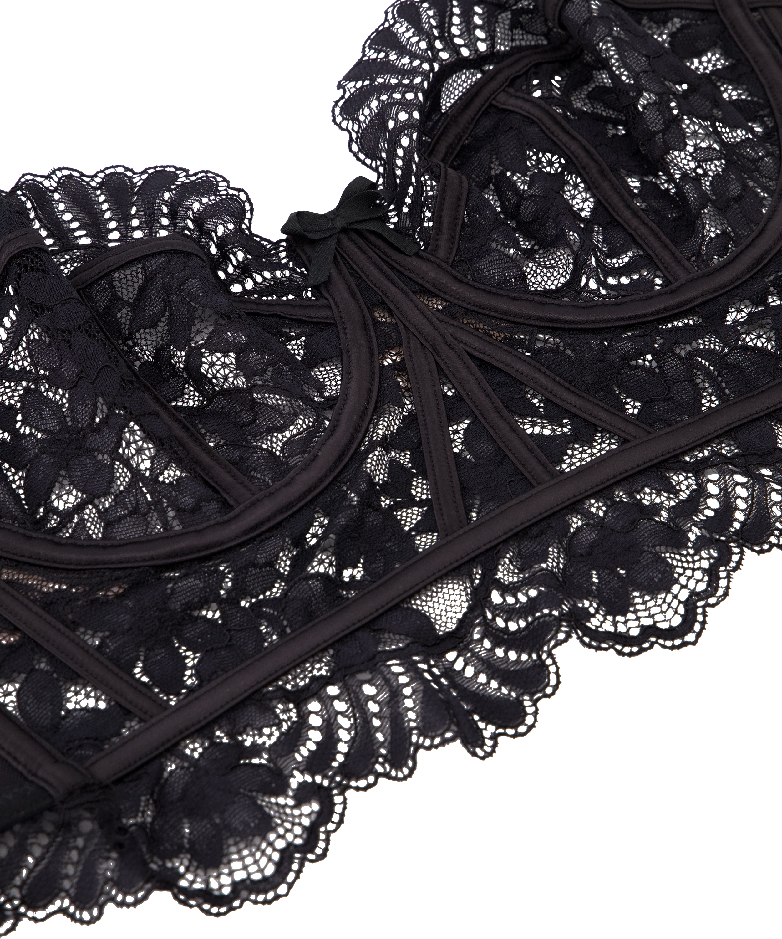 Jamie Non-Padded Underwired Longline Bra, Black, main