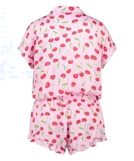 Teddy Cherry Onesie, Pink