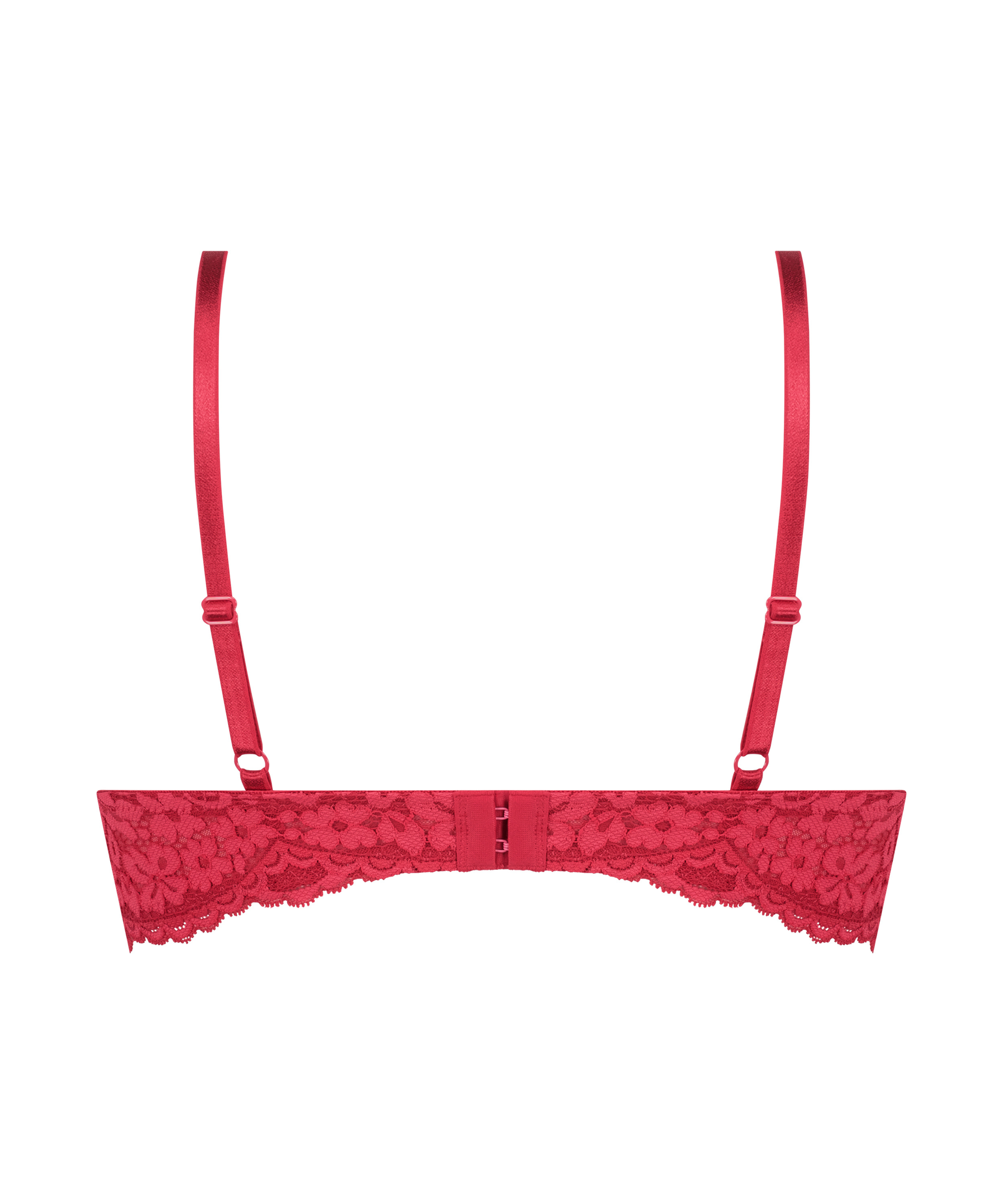 Rose Padded Underwired Bra, Red, main