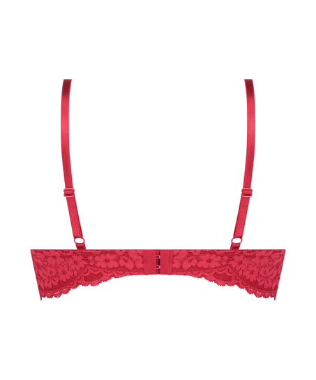 Rose Padded Underwired Bra, Red