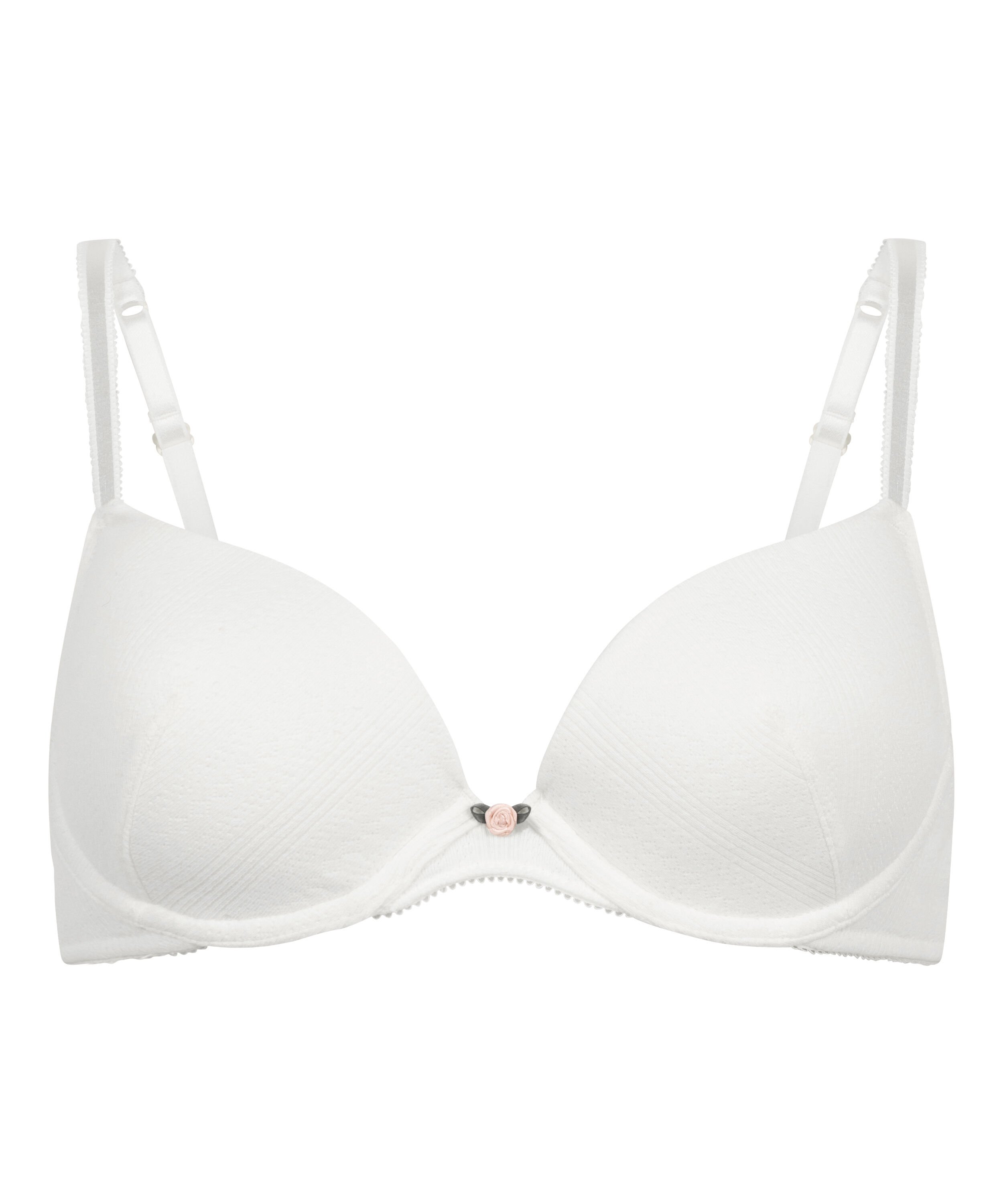 Pointelle Padded Underwired Bra, White