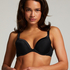 Padded Underwired Bra Satin Fleece, Black