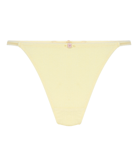 Pointelle Thong, Yellow