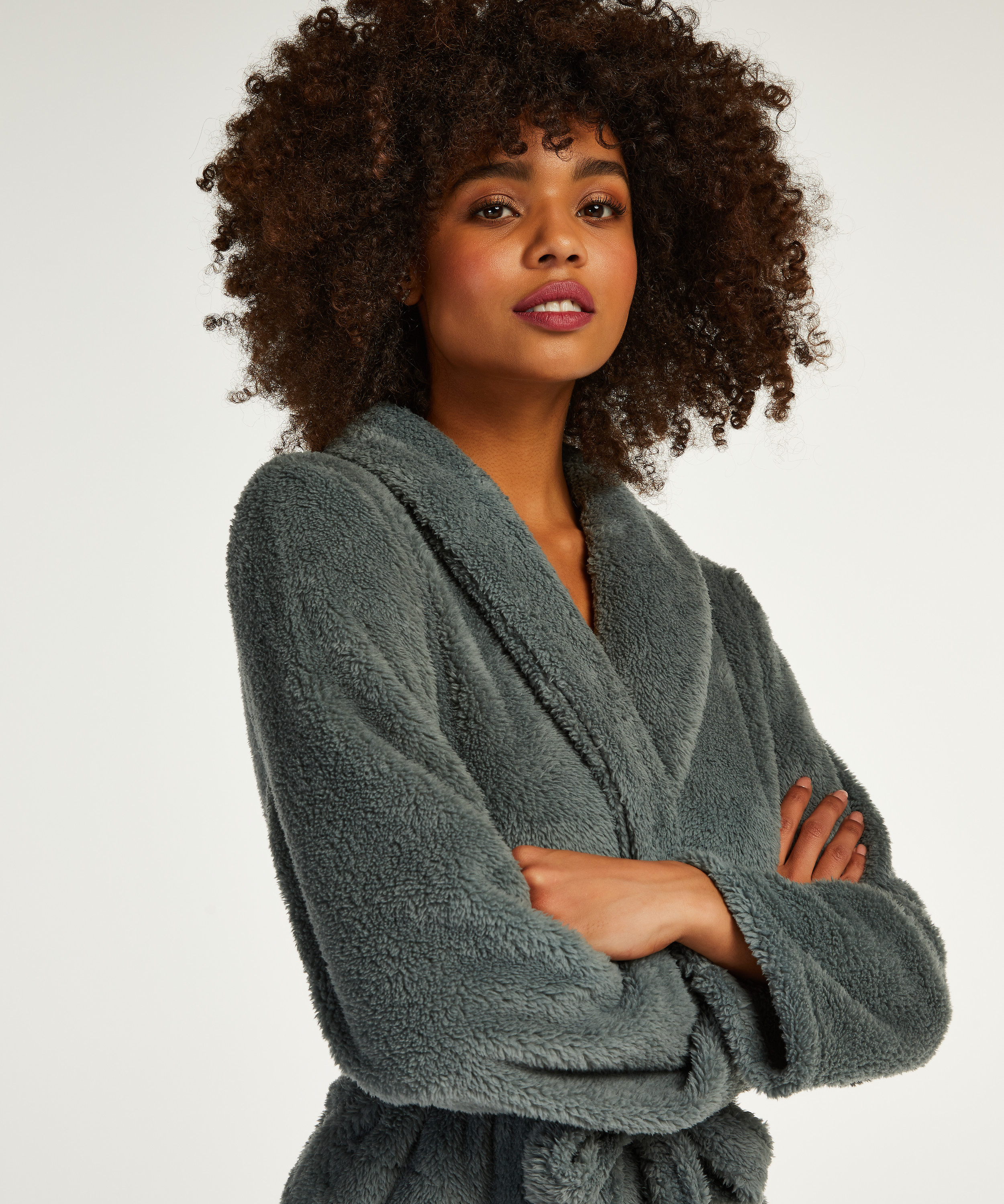 Fleece Bathrobe, Green, main