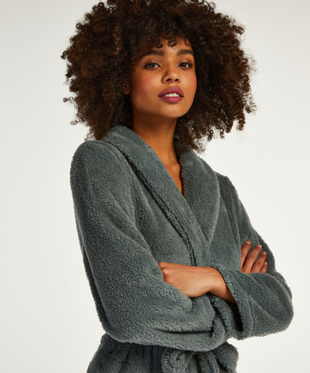 Fleece Bathrobe, Green