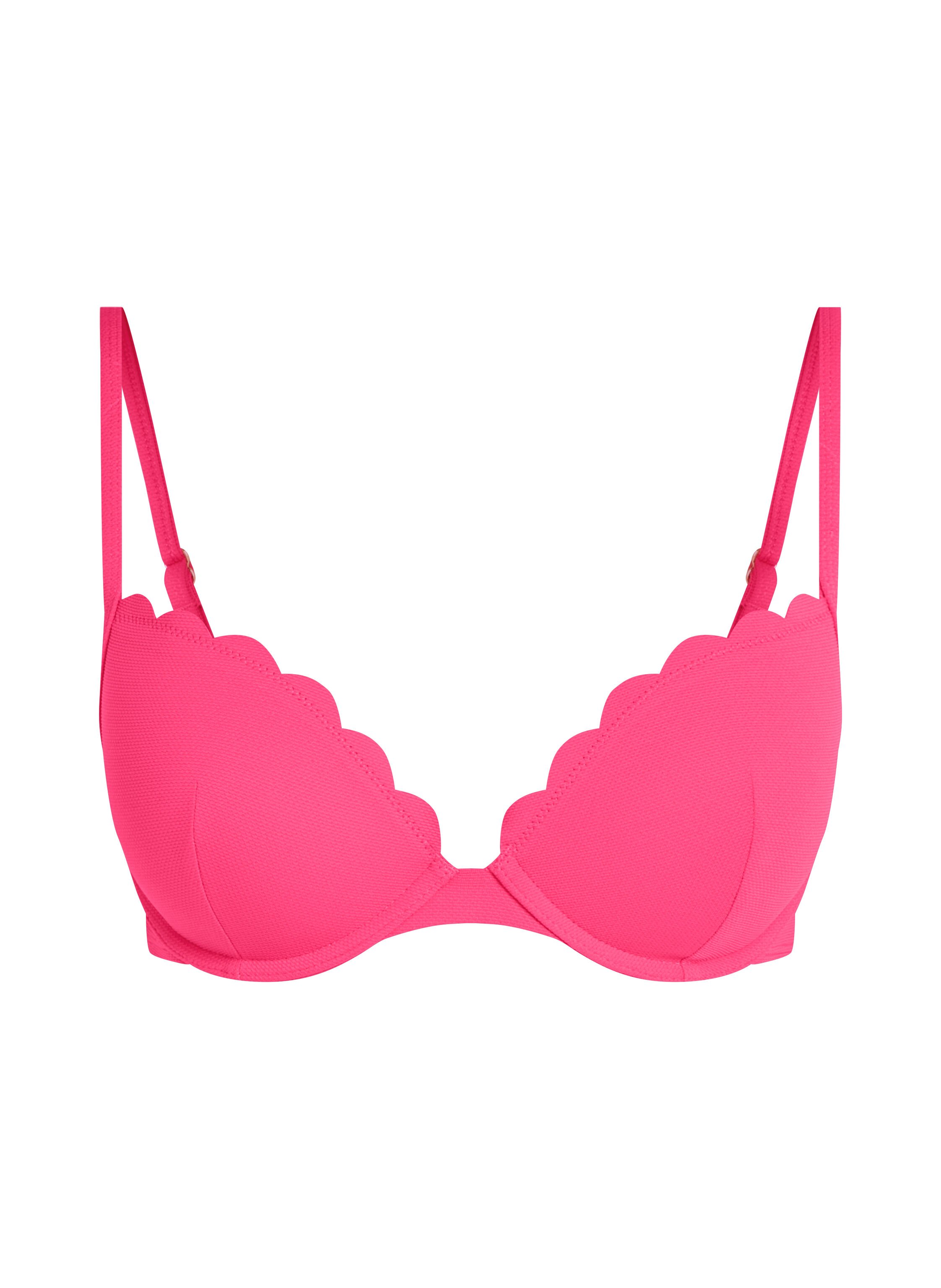 Scallop push-up underwired bikini top Cup A - E, Pink