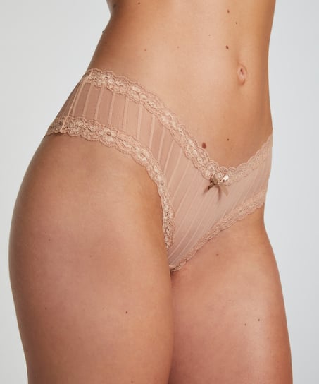 V-shape Mesh Brazilian, Beige