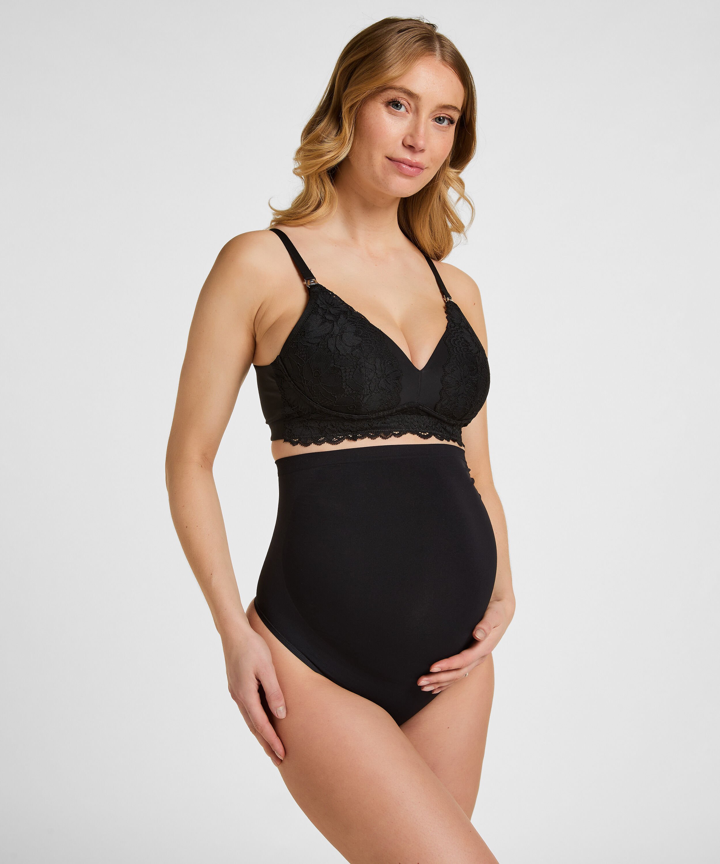 Seamless Maternity Thong, Black Seamless Maternity Thong, Black