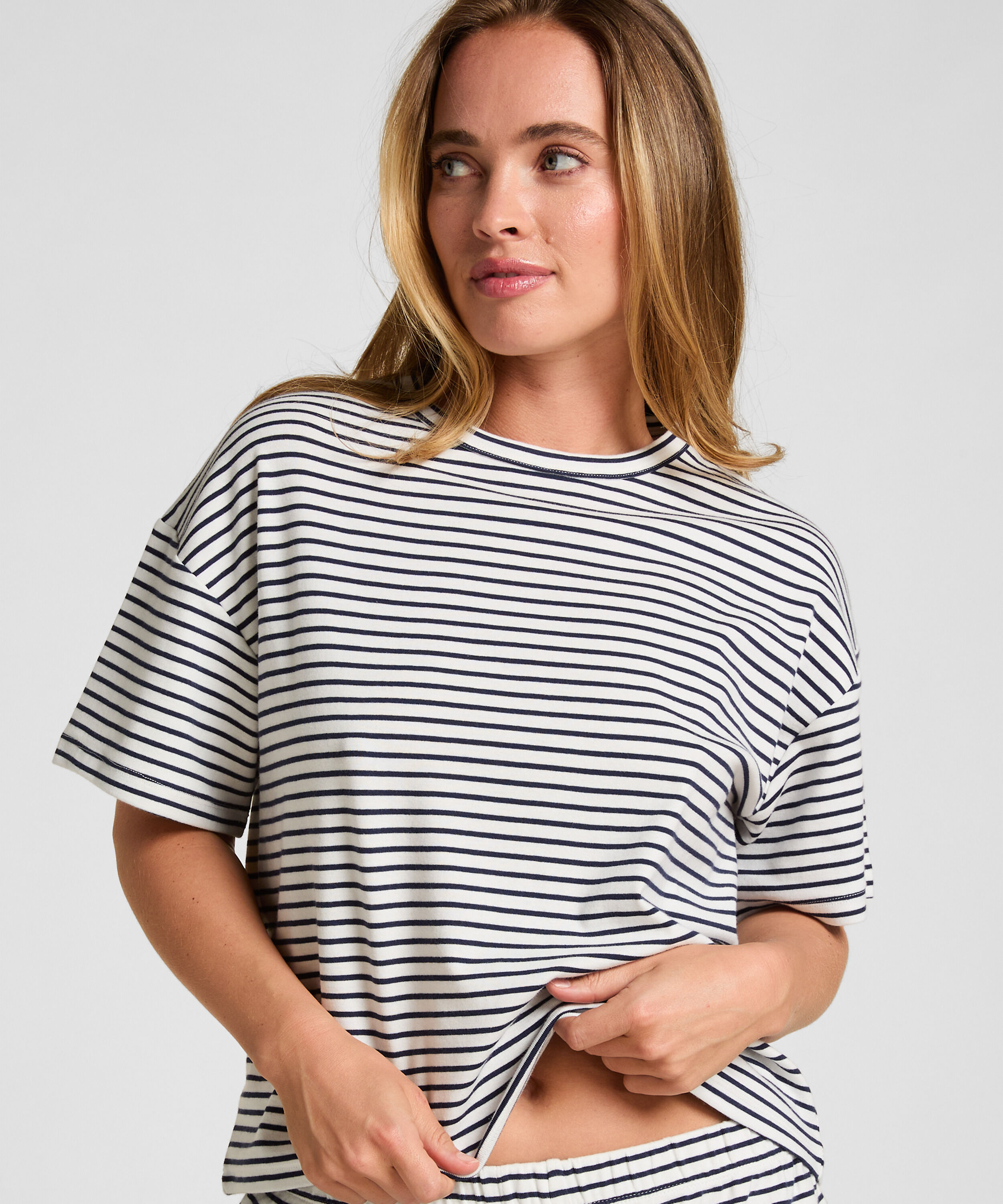 Pyjama Top Striped Jersey, Blue