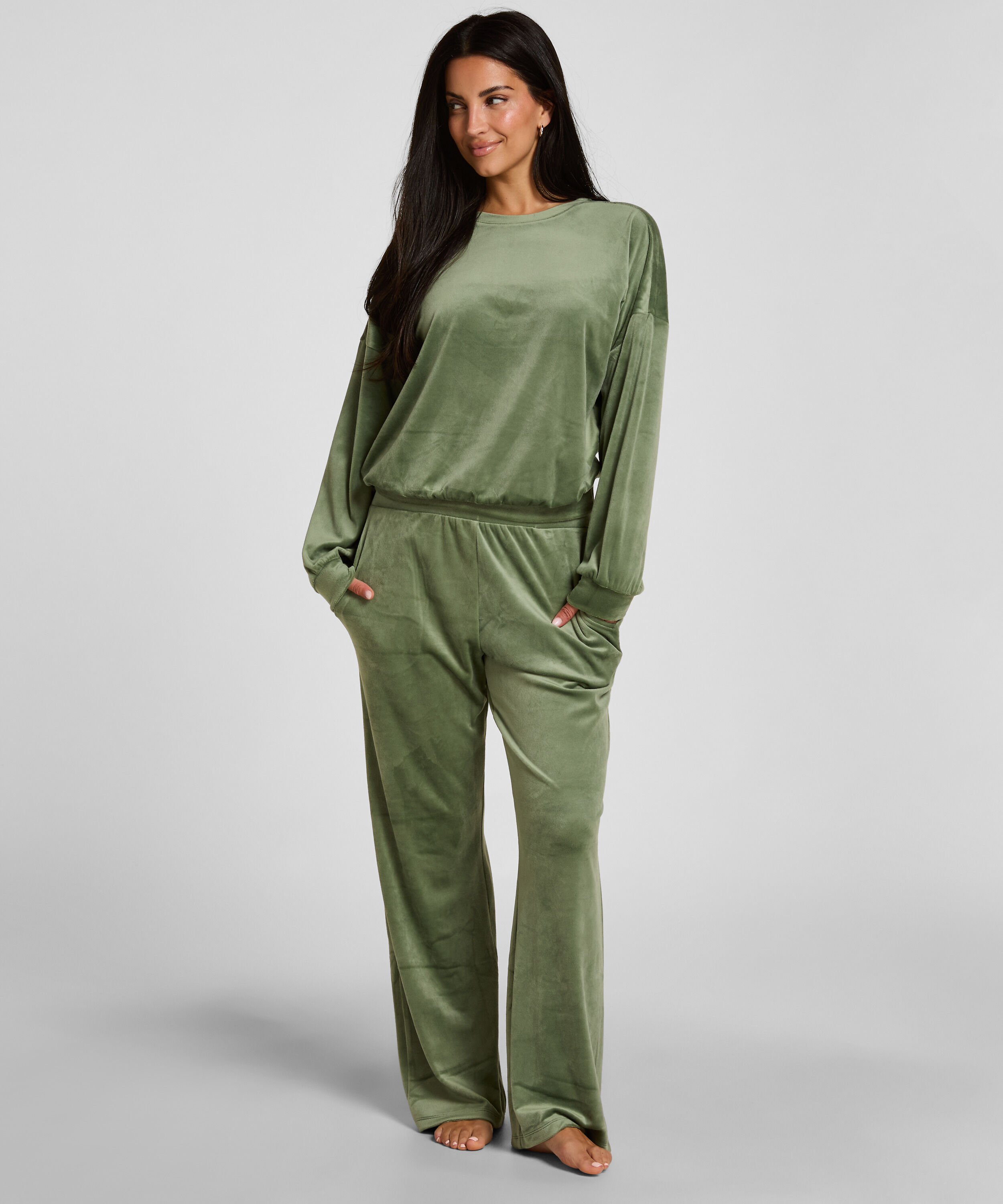 Pyjama Set Velours, Green