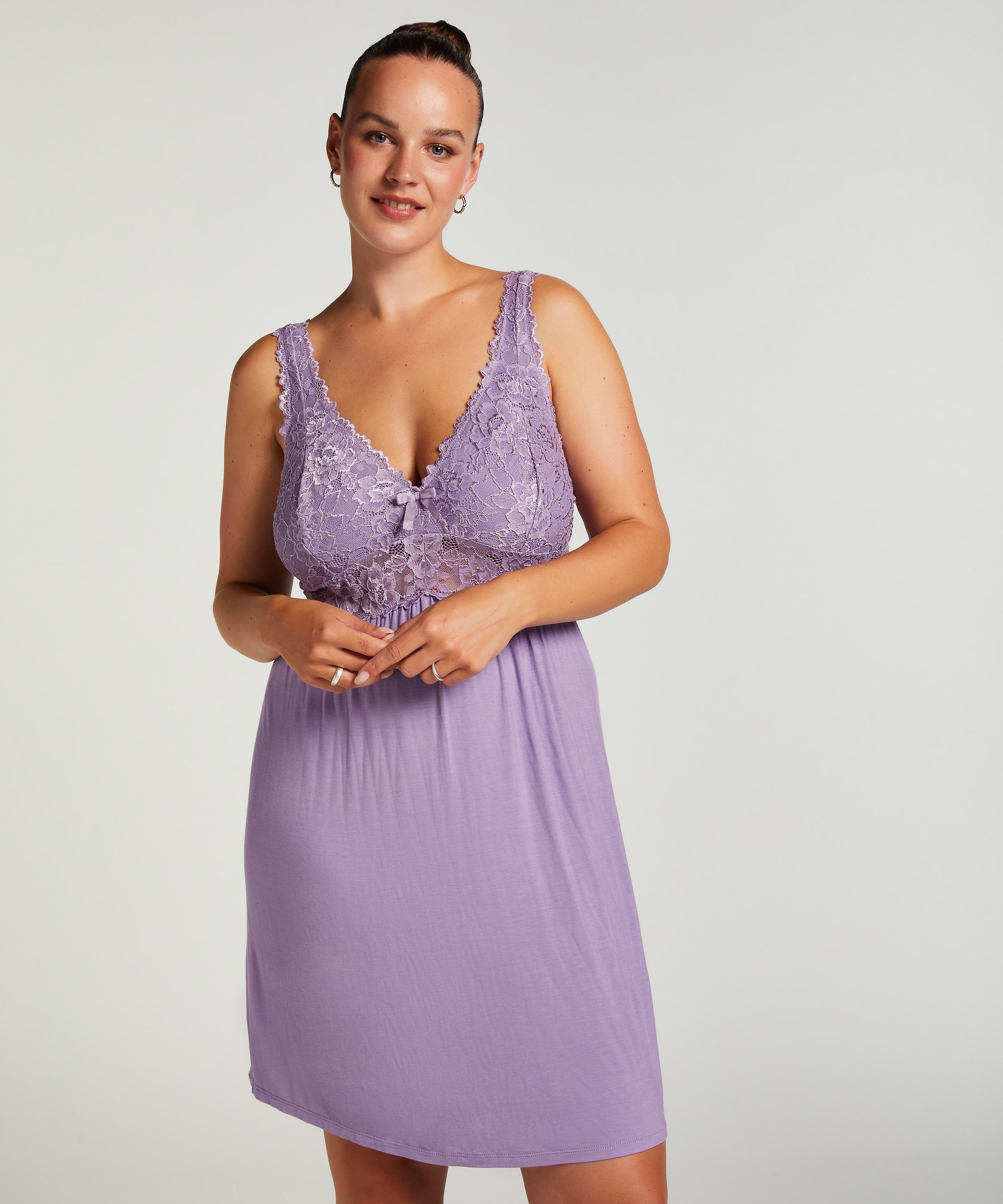 Nora Lace Slip Dress, Purple, main