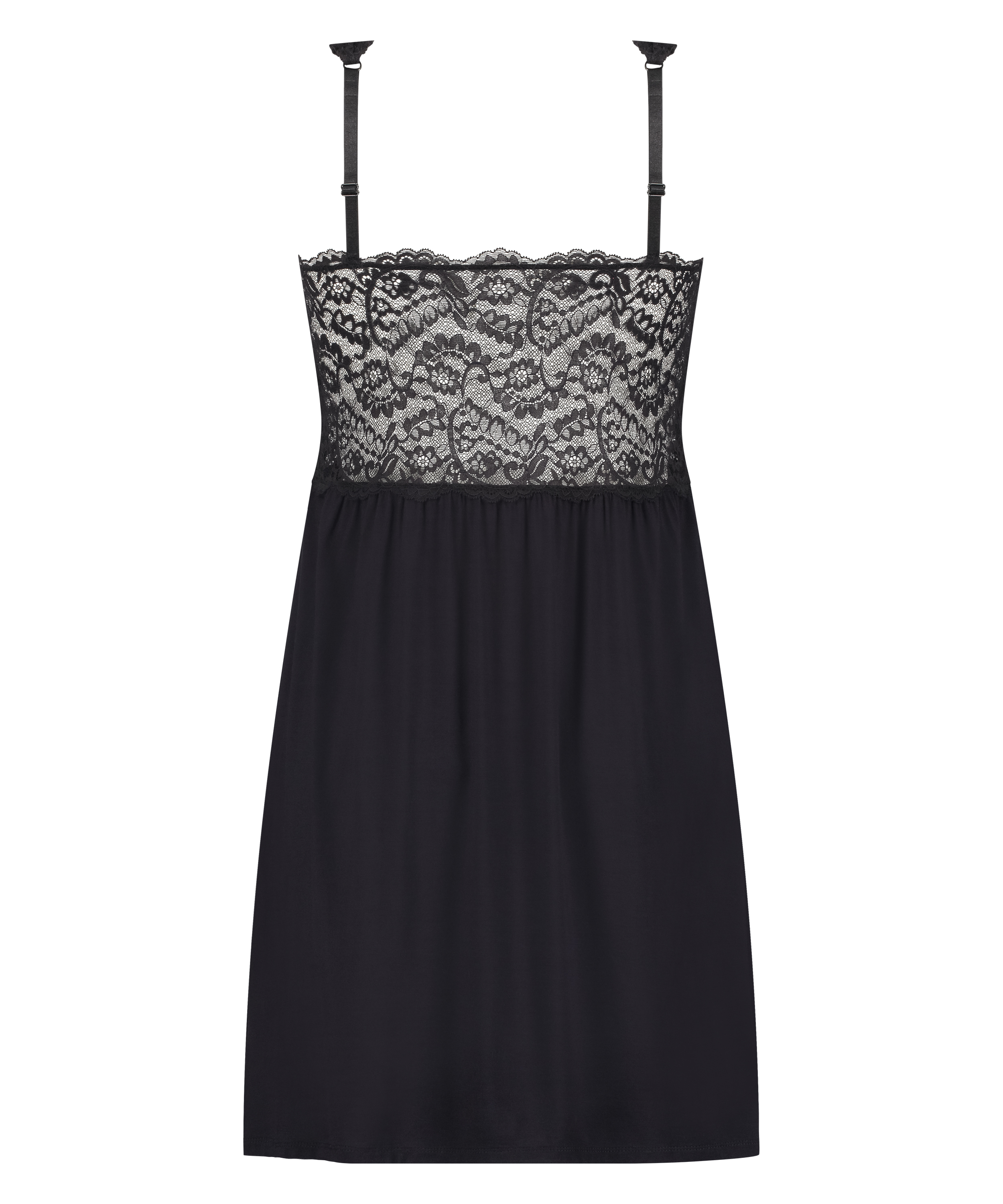 Nora Lace Slip Dress, Black, main
