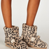 Leopard Print Boots, Beige