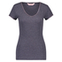 Ribbed Short-Sleeved V-Neck Pyjama Top, Grey