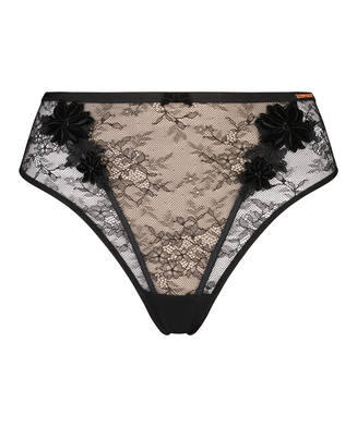 Kelsey High Cut Thong Lucy Hale, Black
