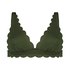 Scallop triangle bikini top, Green