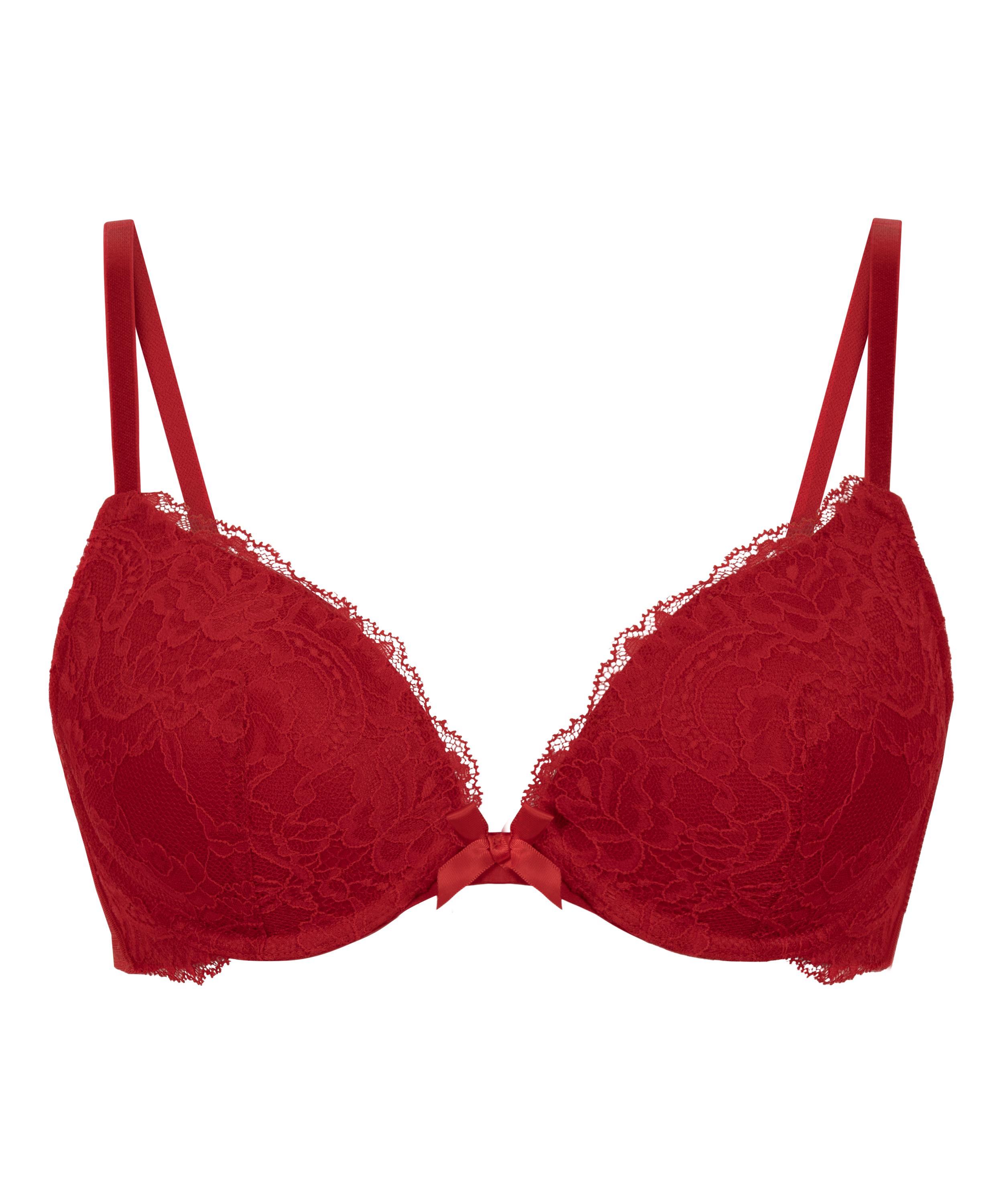 Teddy Padded Underwired Push-Up Bra, Red, main