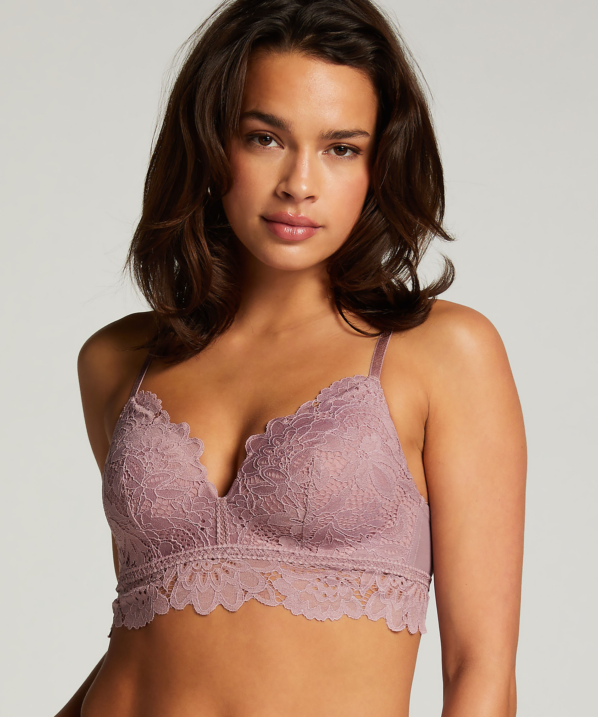 Shiloh Padded Non-wired Longline Bra, Purple