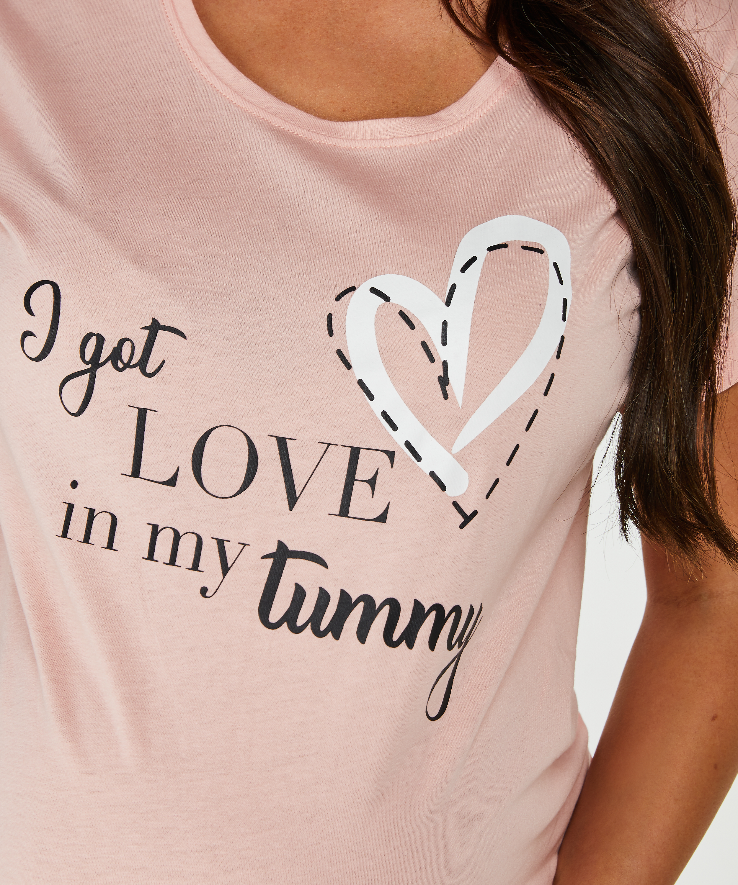 Short-Sleeved Maternity Nightshirt, Pink, main