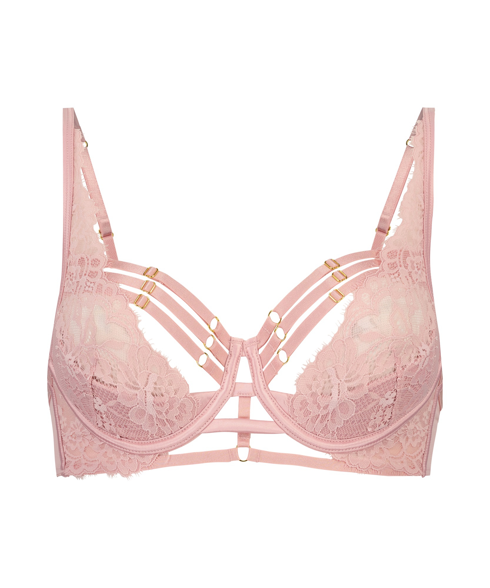 Iggy Half-Padded Underwired Longline Bra, Pink, main