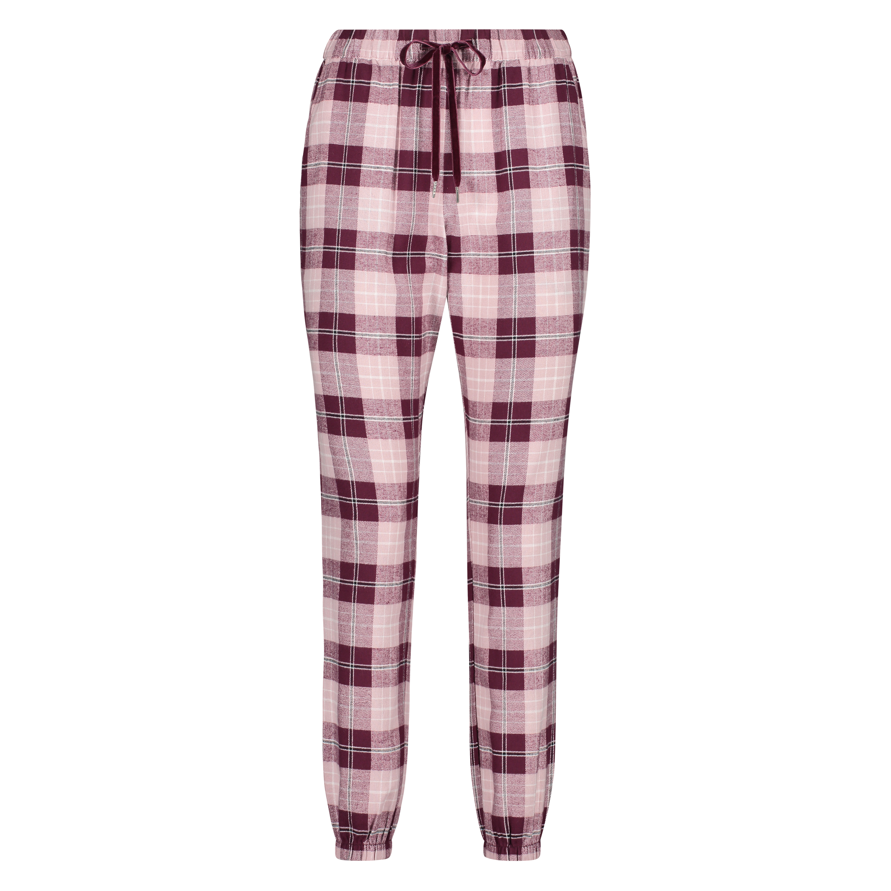 Twill Check Pyjama Pants, Purple, main