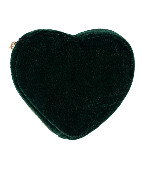 Heart Zip Purse, Green