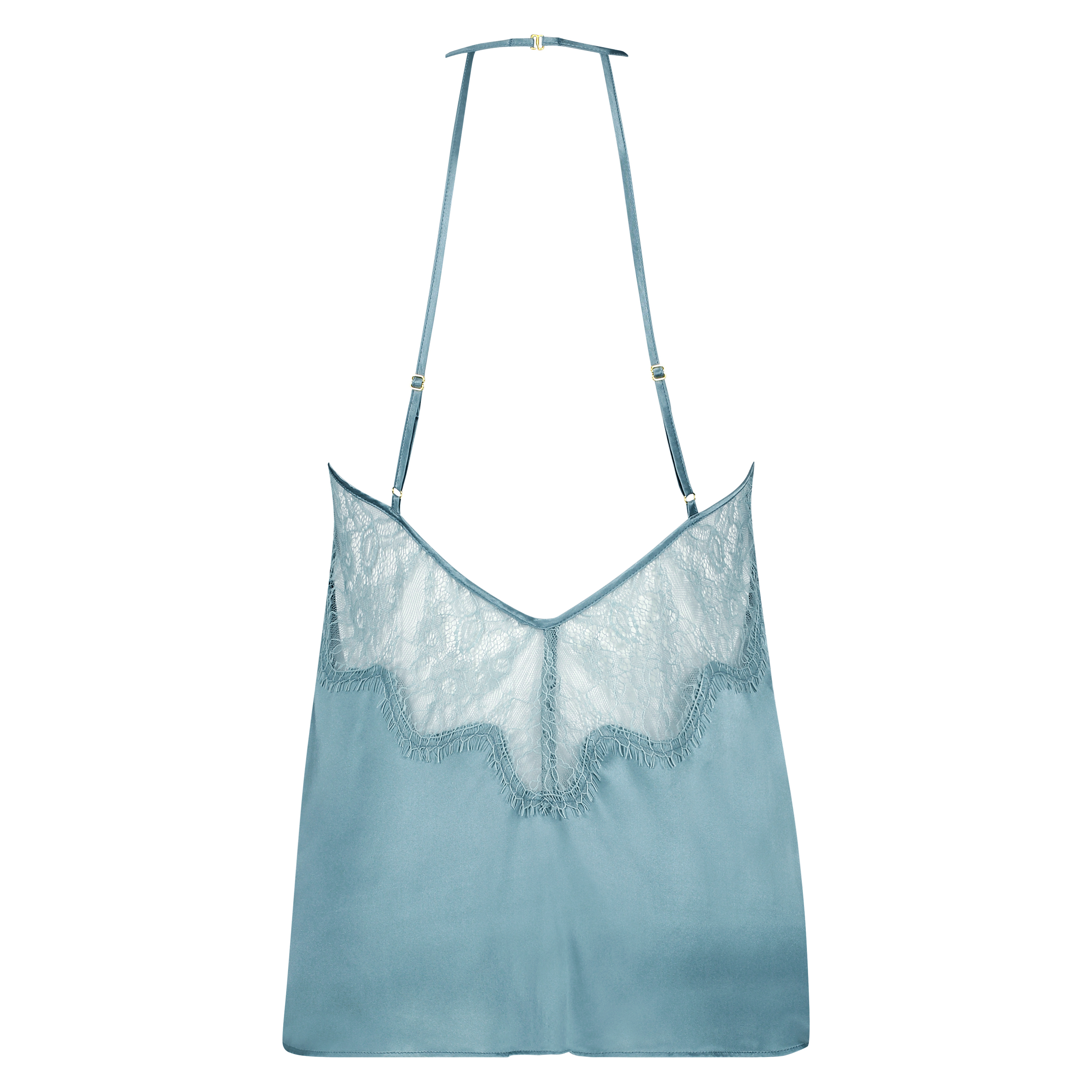 Silk cami top, Blue, main