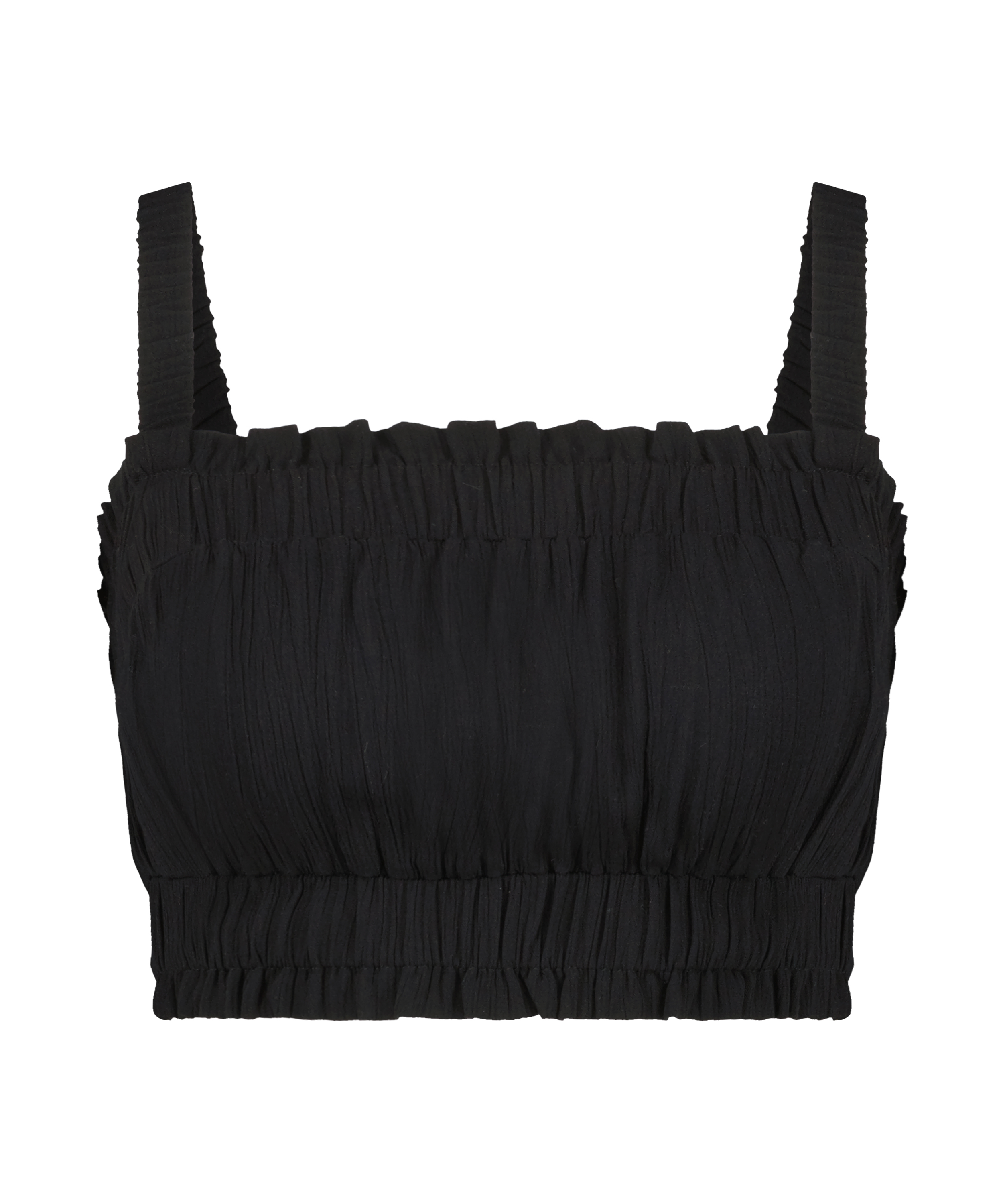 Ruched Crop Top, Black, main