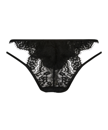 Portia High Leg Brazilian with open crotch, Black