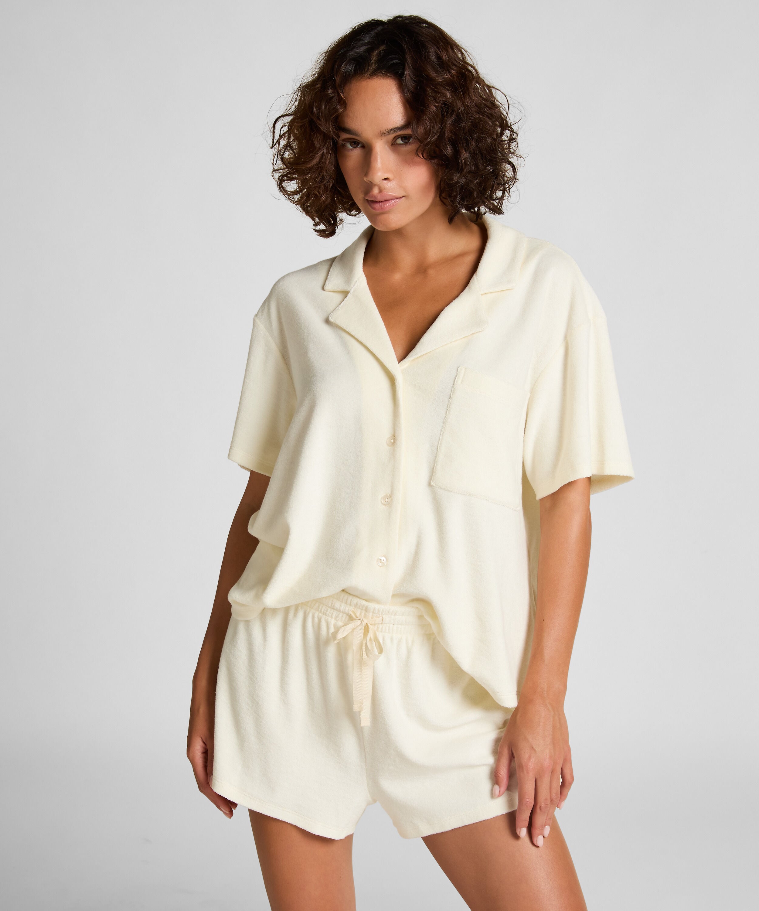 Towel Texture Short, White Towel Texture Short, White