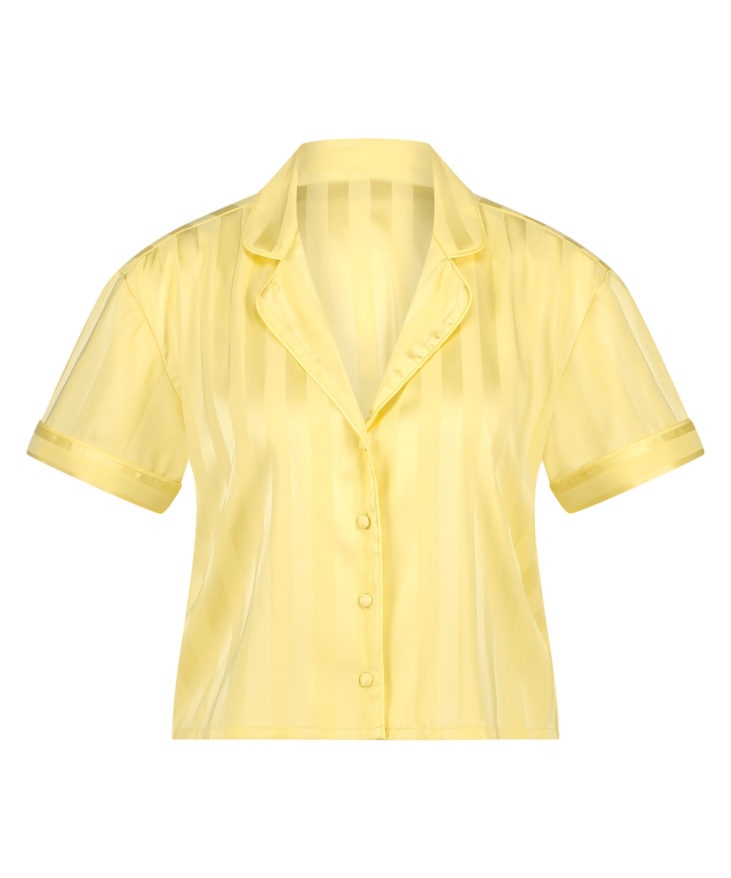 Satin Short-Sleeved Jacket, Yellow
