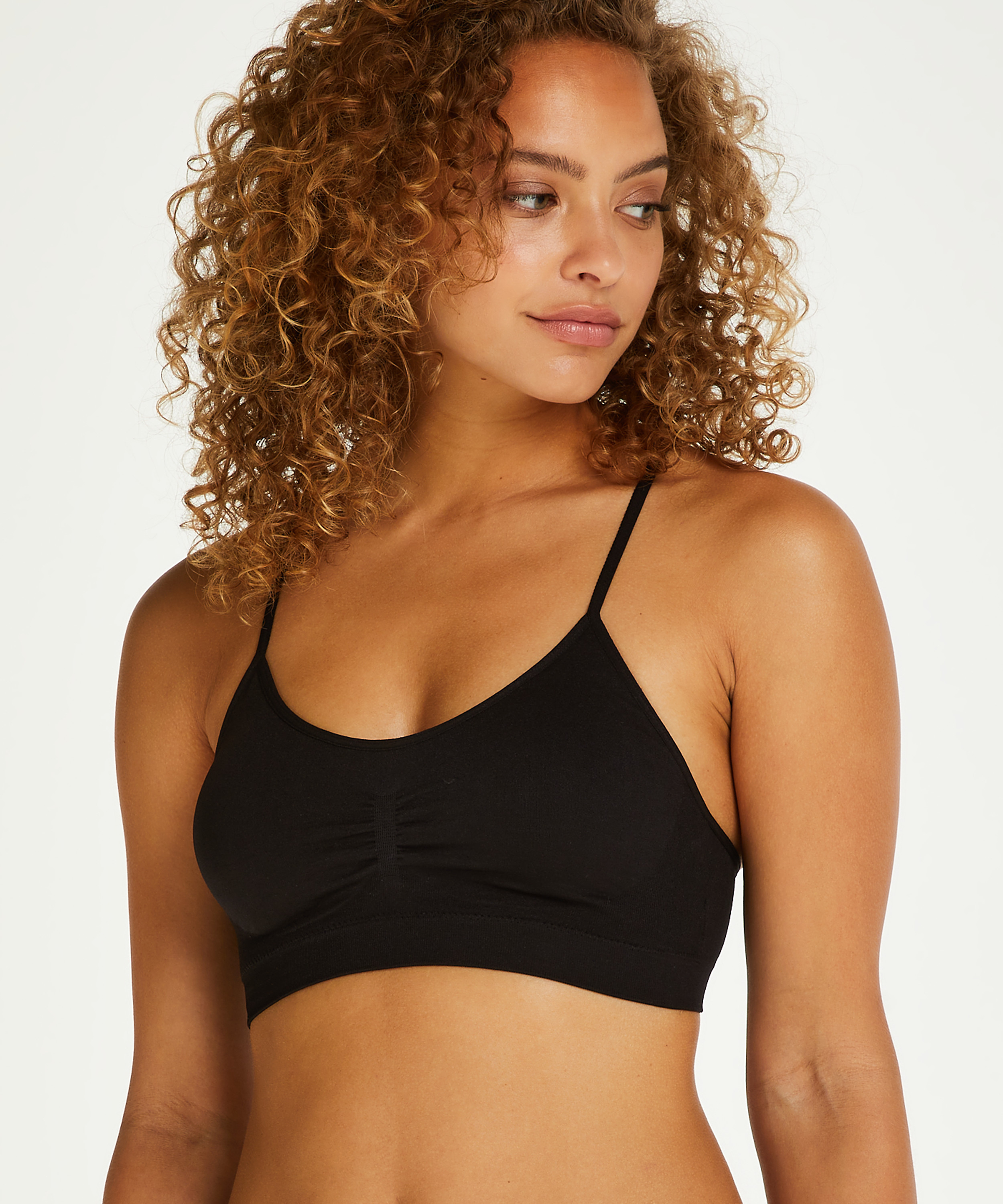 Marine seamless bralette, Black, main