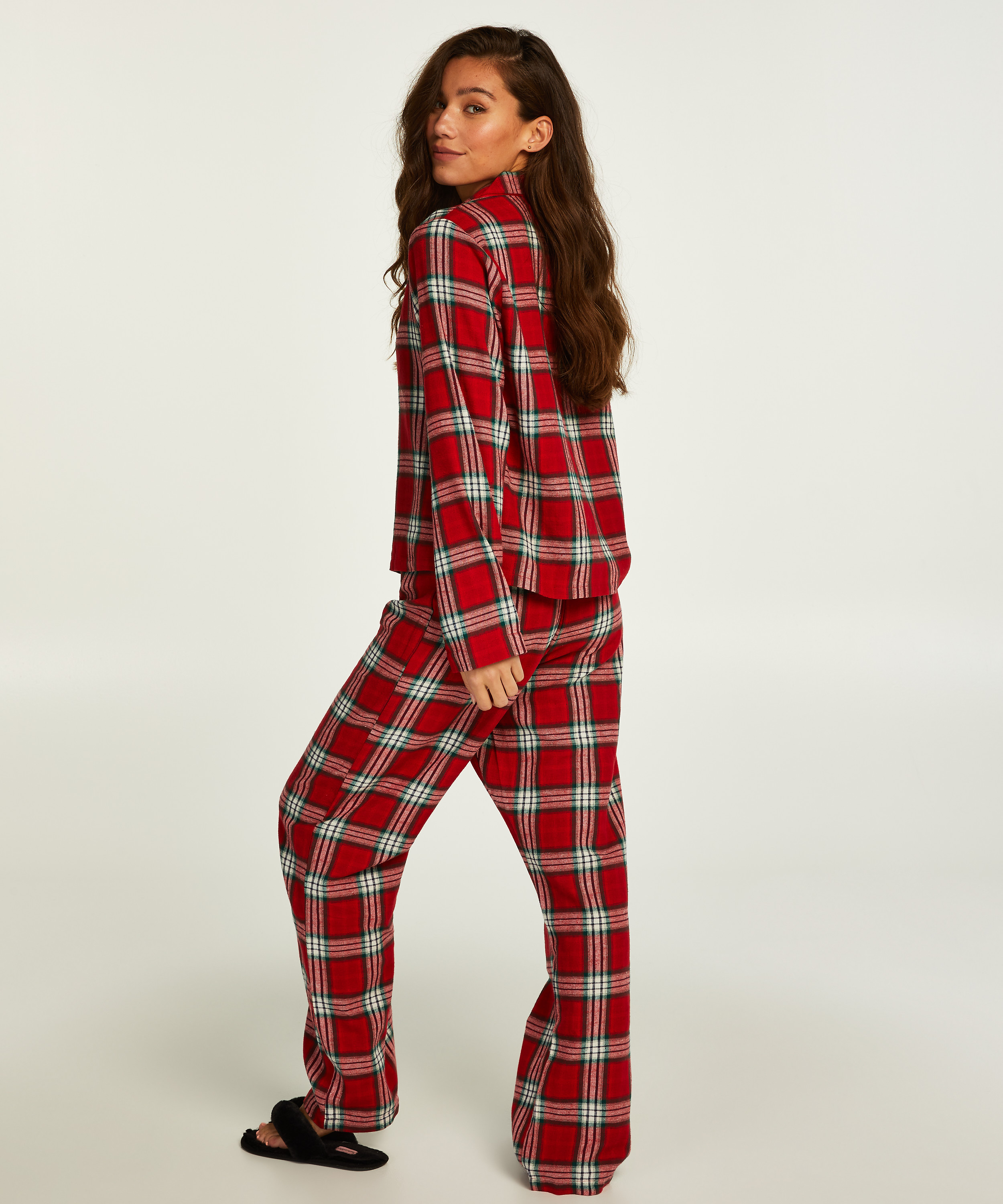 Twill Check Pyjama Set, Red, main