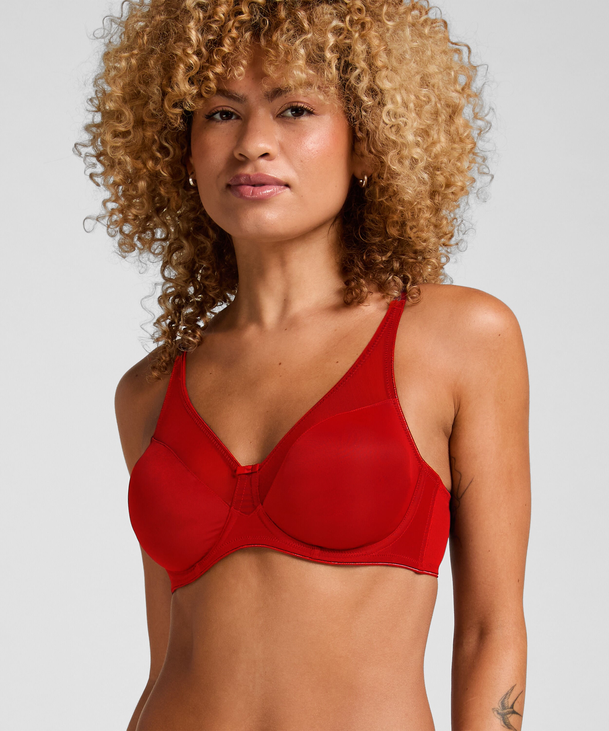 Nina Non-Padded Underwired Minimizer Bra, Red