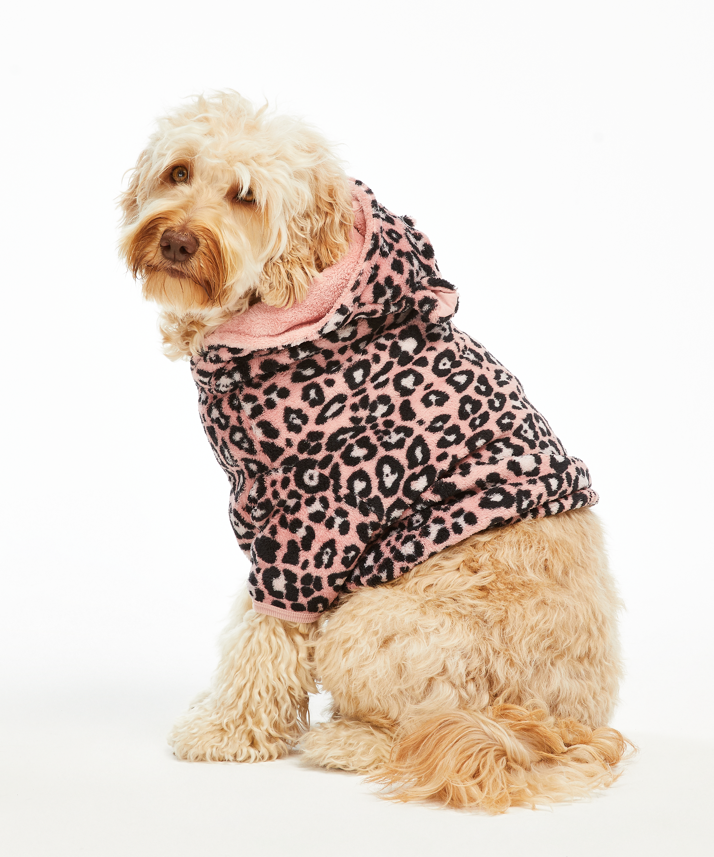 Dog's Fleece Onesie, Pink, main