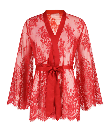 Isabelle Lace Kimono, Red