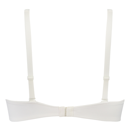 Satin Fleece Non-Padded Underwired Bra, White