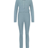 Waffle Placket Pyjama, Blue