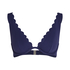 Scallop non-padded underwired bikini top, Blue