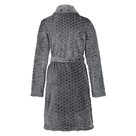 Honeycomb Fleece Zip Bathrobe, Grey