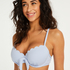 Scallop Padded Underwired Bikini Top, Blue